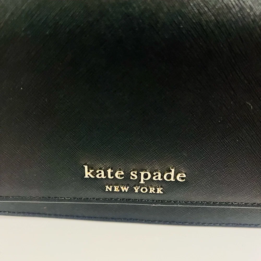 Kate Spade Black Clutch with Gold Accents